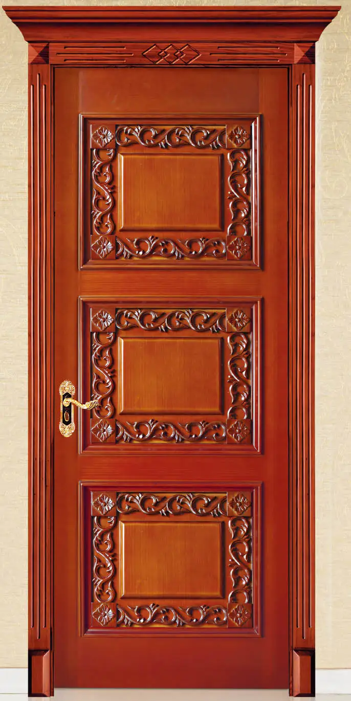 

Customized Solid Wood Interior Door Luxury Carving Designs Thailand Oak solid timber doors C015