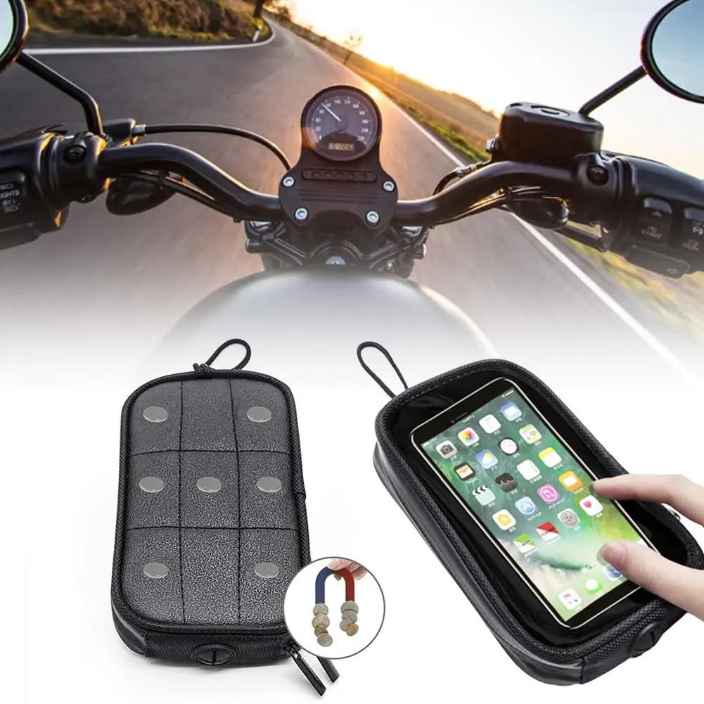 Motorcycle Magnetic Tank Bags Waterproof Mobile Phone Seat Touch Screen Motorcycle Bags Strong Magnets Phone Case Accessories