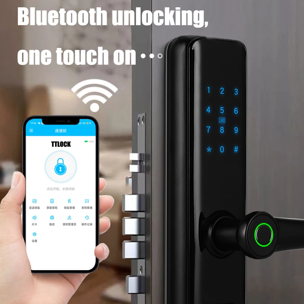 TTLOCK Smart Lock: WiFi Fingerprint Entry, Digital Password + RFID Unlock, Universal for Home/Office Door Security for Segurança