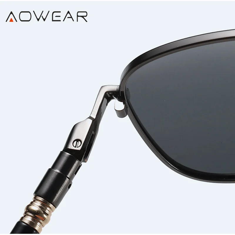 AOWEAR Polarized Square Sunglasses Men Classic Brand Design Vintage Outdoor Driving Sun Glasses for Men Women with Case