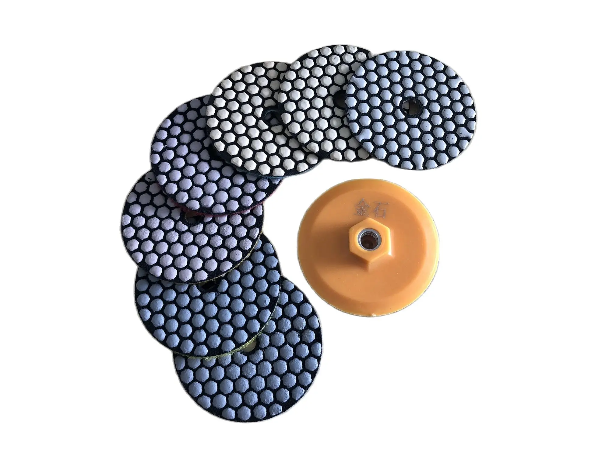 7PCS/Set 3 inch 80mm  Dry Polishing Pad Sharp Type Flexible Diamond Polishing Pad For Grinding Granite Marble Stone Sanding Disc