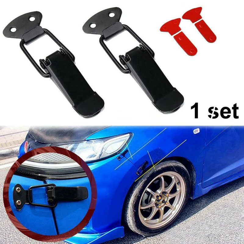 2x Black Professional Car Bumper Trunk Fender Hatch Lids Quick Release Fastener Universal Auto Car Tuning Exterior Parts Gadge