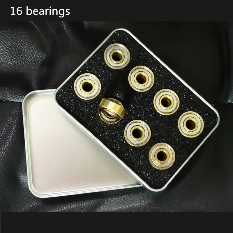 16 pcs/Lot Swiss BSB Golden 7-Beads ILQ-11 Bearing for Inline Speed Skates for SEBA HV WFSC KSJ Powerslide 608 with Iron Box