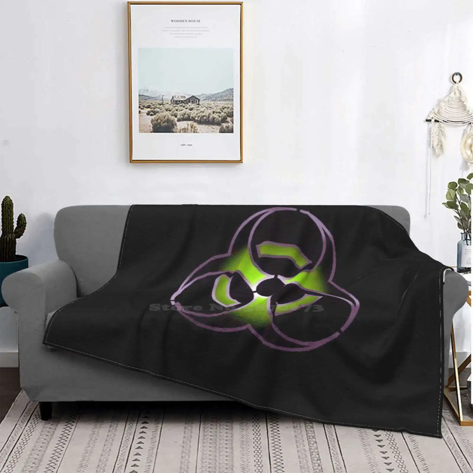 Bio Hazard 19 Face Mask Creative Design Light Thin Soft Flannel Blanket 19 Bio Hazard Symbol Danger Hygiene Stay Safe Bug