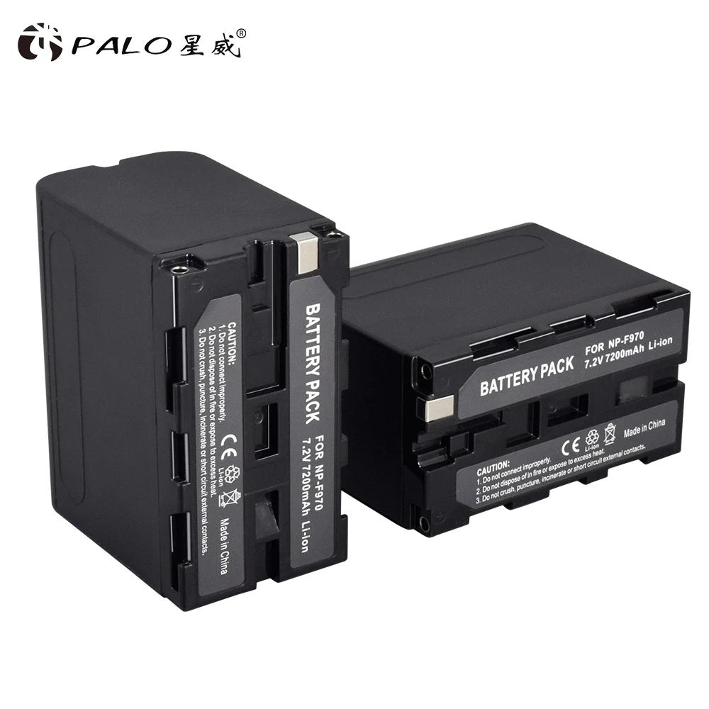 パロNP-F970 np F960 F970 カメラバッテリー 7200mah + 液晶デュアルスロットソニーF930 F950 F770 f570 CCD-RV100