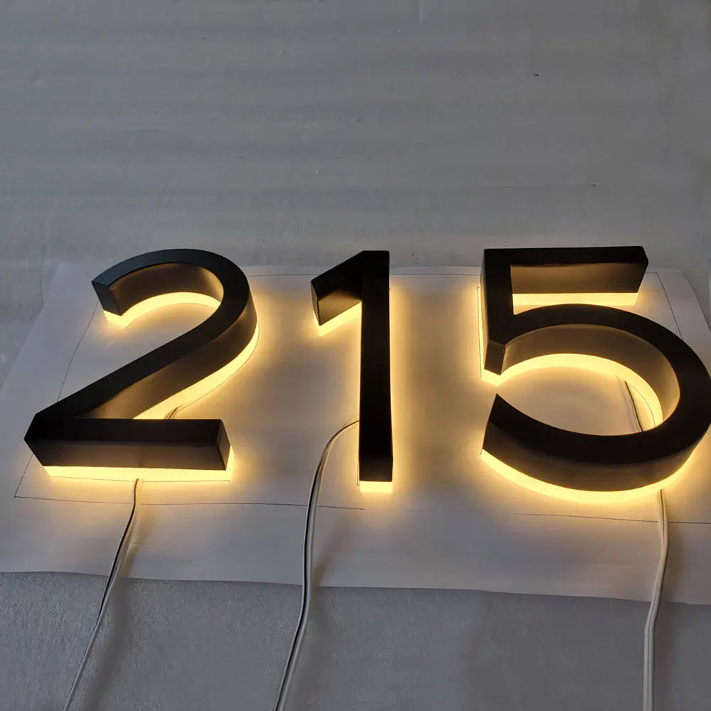 

warm-lighted led sign,back light metal number channel letter, door number