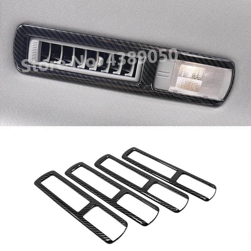 

For Toyota Highlander Kluger accessorie 2014-2019 ABS Carbon Car rear reading Lampshade Cover Trim Sticker Car Styling 4pcs