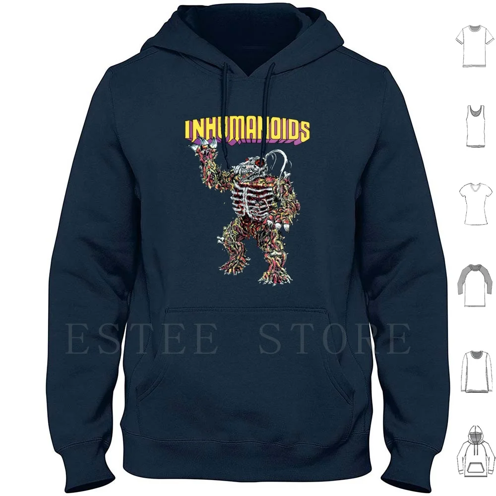 Inhumanoides D.compose Sudadera con capucha Manga larga Inhumanoides D Compose Metlar Thundercats G I Joe Conan Comic Con Horror 80s 80s