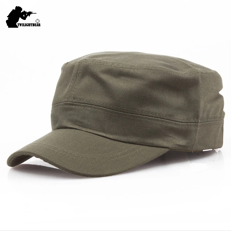 Military Hats Unisex Casual Cap Fashion Solid High Quality Cotton Peak Cap Adjustable Army Cap Men Women Soldier Cap KA40