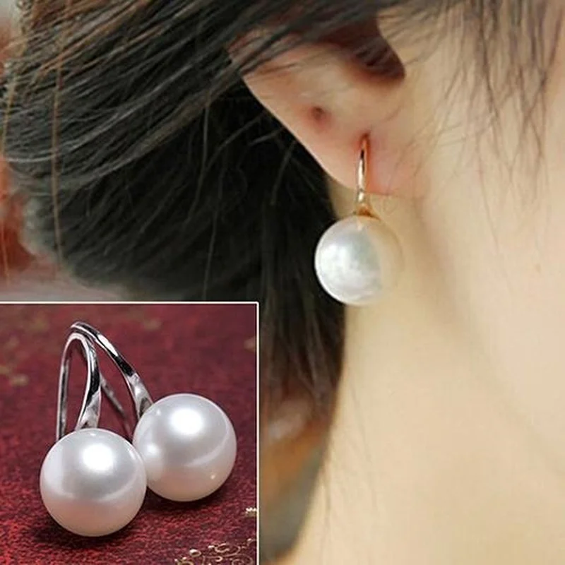 Women Earrings Imitation Pearls Ball Hook Earrings Eardrops Bridal Wedding Party Jewelry