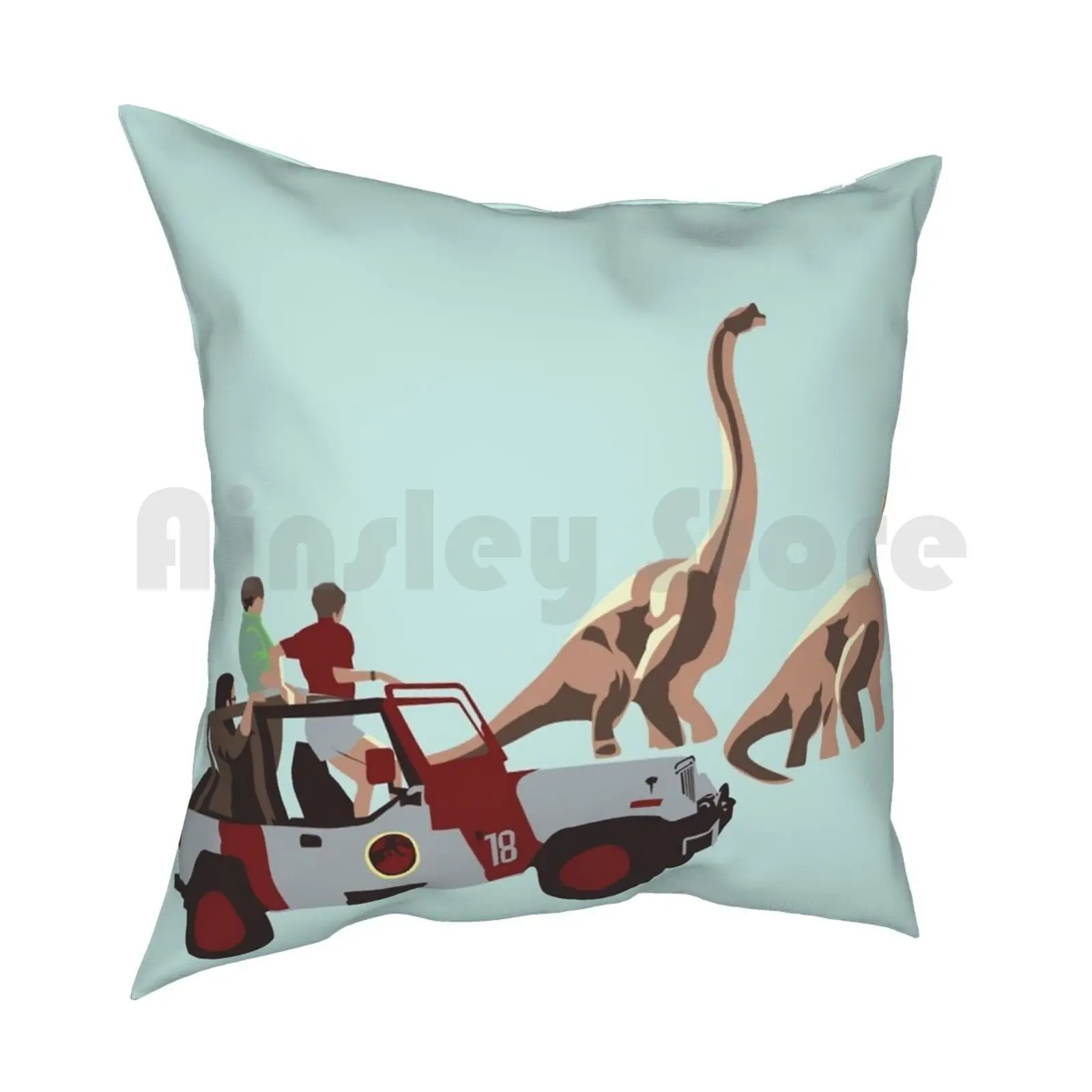 They Do Travel In Herds Pillow Case Printed Home Soft DIY Pillow cover World Car Car Explorer Brachiosaurus Brontosaurus