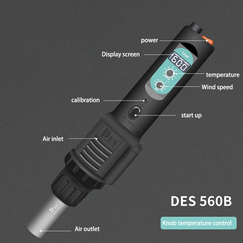 Imagem -03 - Mini Pistola de ar Quente para Solda 110v 220v Estação de Solda Digital com Led 560w Ferramentas de Reparo