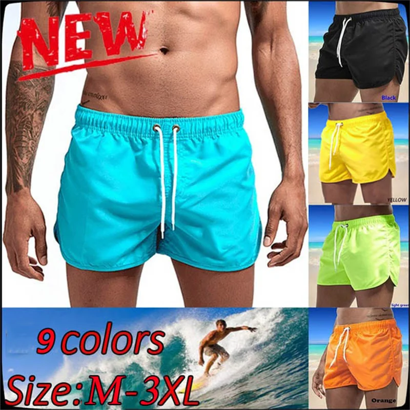 Summer Pocket Swimming Shorts for Men Swimwear Male Swimsuit Homme Trunks Bathing Beach Jogging Surf Casual Short Board Pants