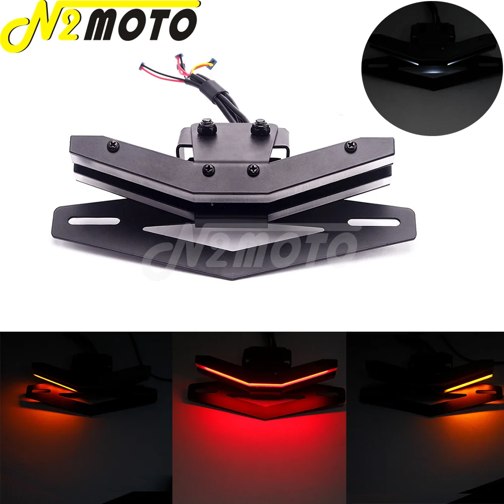 For KTM Duke 790 2017-2020 Motorcycle Tail Tidy License Plate Bracket Holder LED Turn Signal Lights Fender Eliminator Rear Light