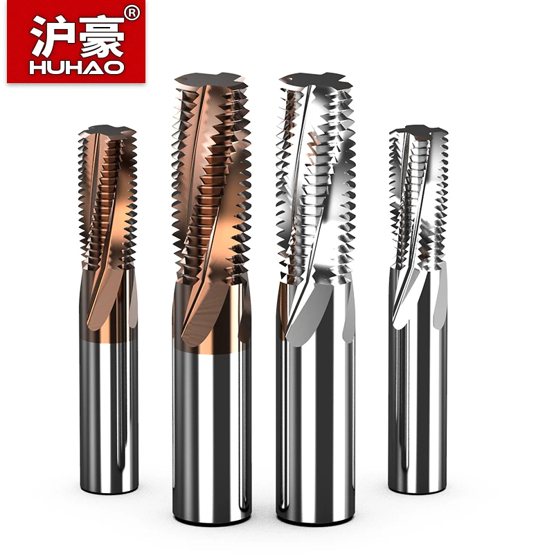 

HUHAO для алюминиевой спирали Endmill 60 ° Полный зуб РЕЗЬБЫ ФРЕЗА TiSin покрытием фрезы импорт CNC обрабатывающий центр инструмент