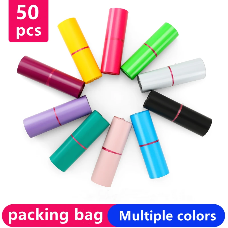 50pcs Multiple Colors Waterproof Mailing Bag Envelope Mail Thickening Express Logistics Bag Clothing Accessories Gift Bag Purple