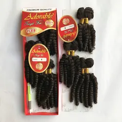 Paquete completo de pelo sintético para mujer, resistente al calor de fibra mechones de pelo suave, 6 piezas, Color Natural, Adorable, 6 en 1