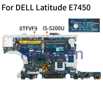 DELL Latitude 7450 için E7450 I5-5200U dizüstü anakart CN-0TFVF9 0TFVF9 LA-A961P Laptop anakart SR23Y