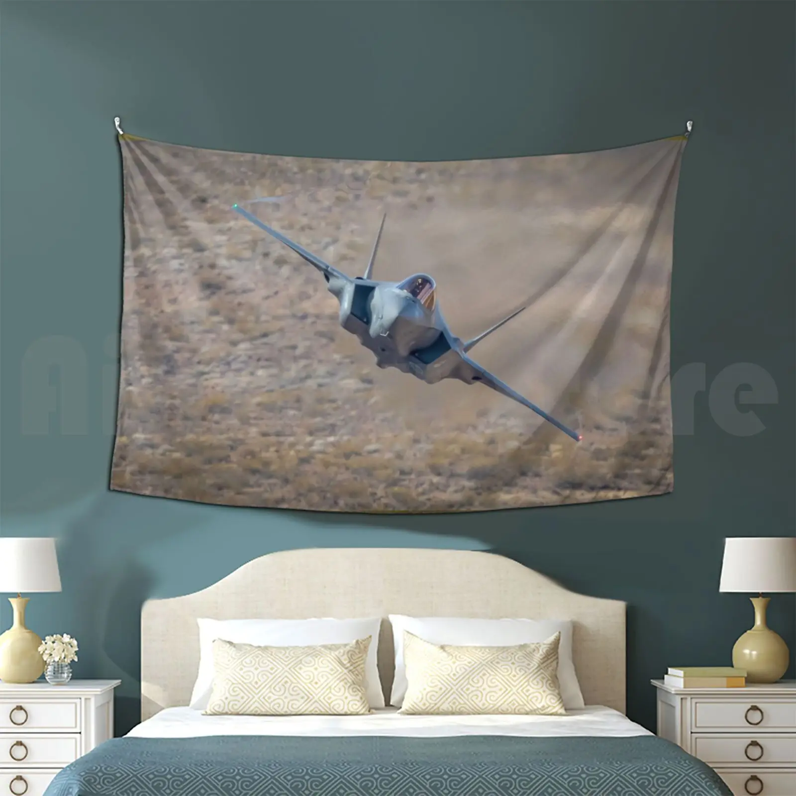 F-35 Low Level Tapestry Living Room Bedroom F 35 Stealth Fighter Usaf Desert Low Level