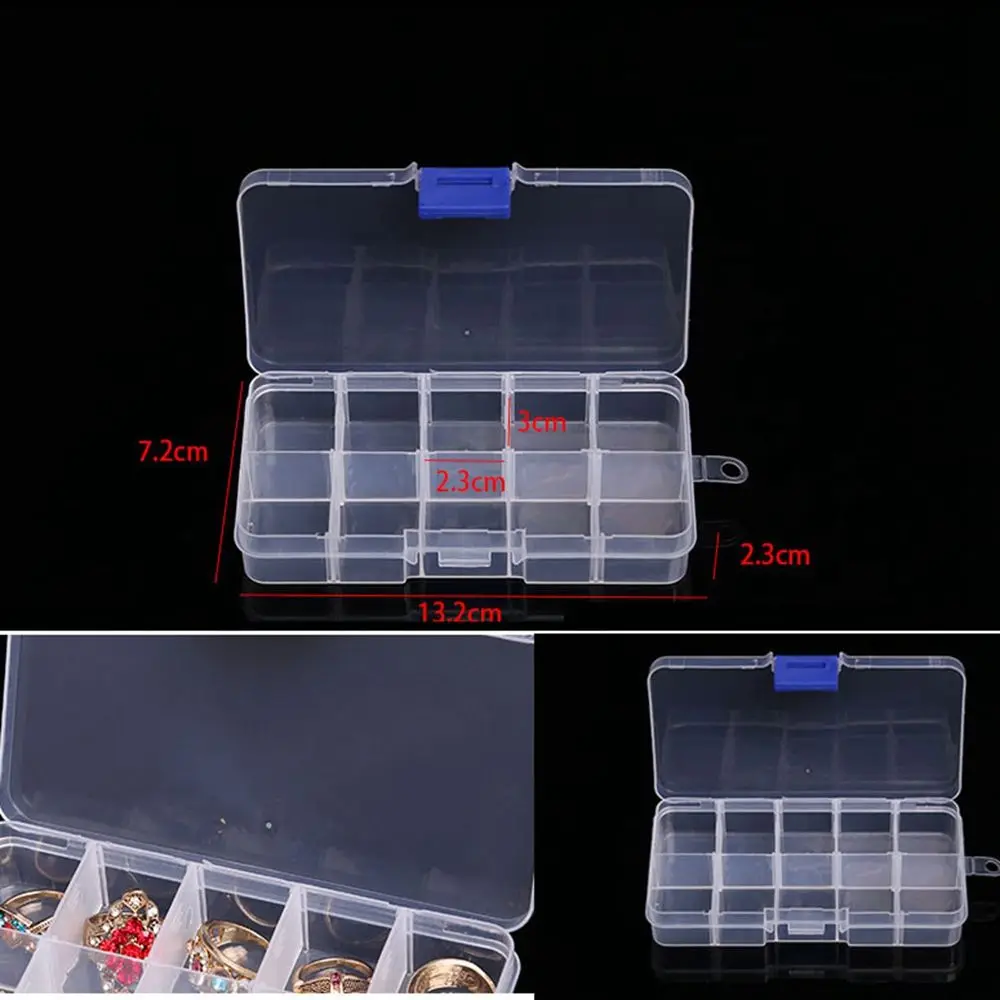 10/24 Grid Colrful Transparent Plastic Storage Box Square Jewelry Beads Container Small Items Case Sundries Organizer Accessory