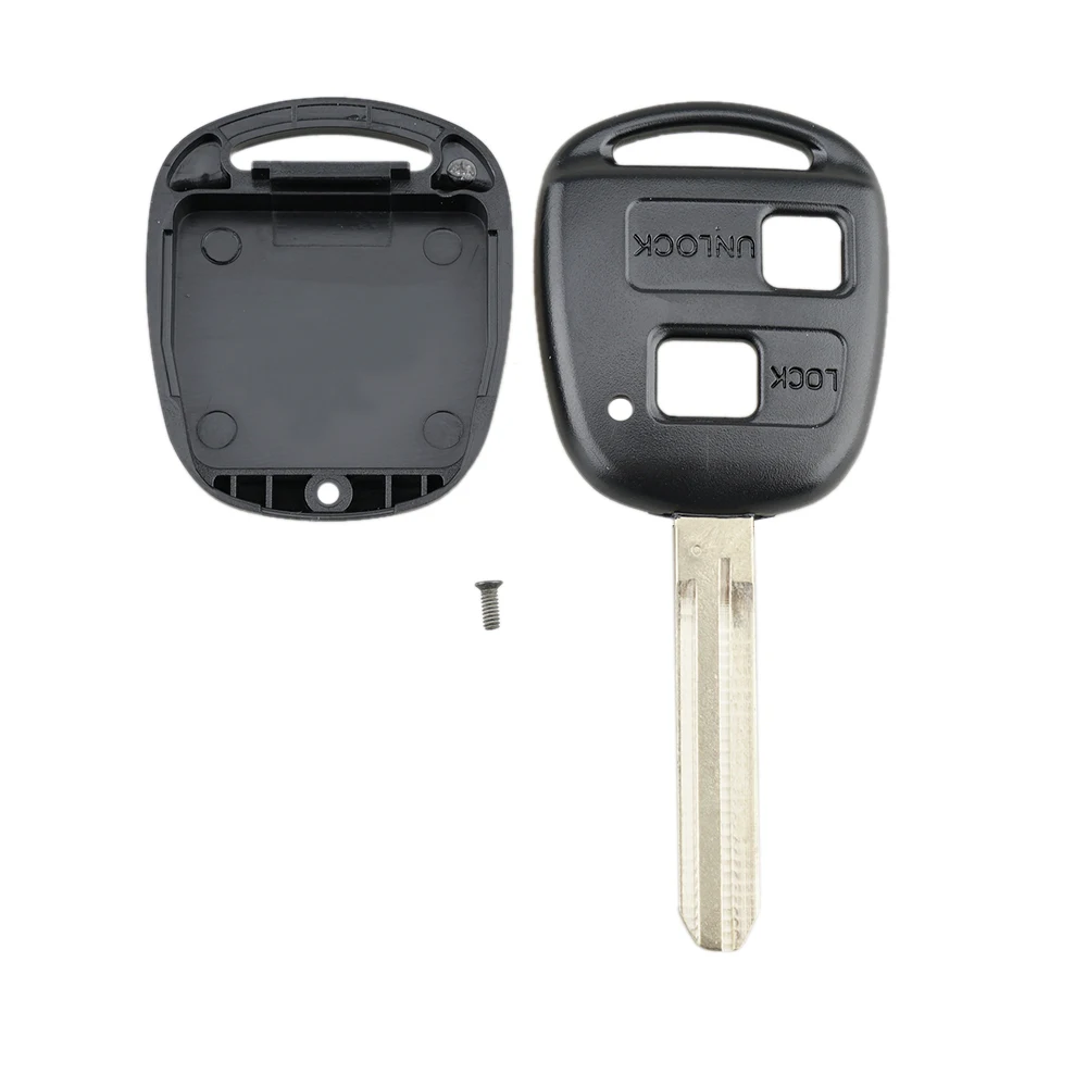 Car Key Case 2 Buttons Car Remote Key Shell with TOY43 Blade + 2 Micro Switches for Toyota Yaris Prado Tarago Camry Corolla