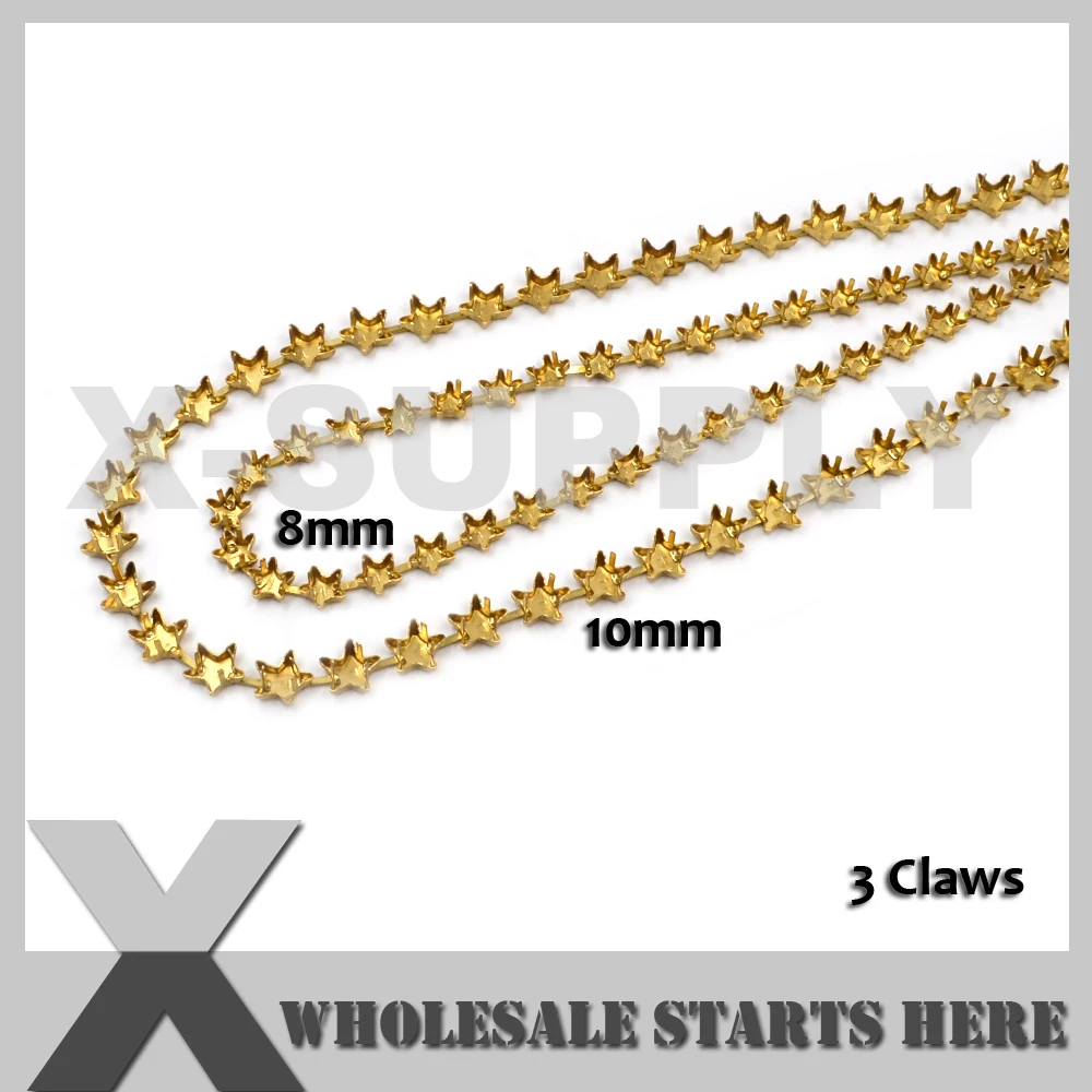 STAR Empty Cup Chain With 3 Claws Prongs For Star Crystals Acrylic Rhinestones,DIY Jewelry Decorations