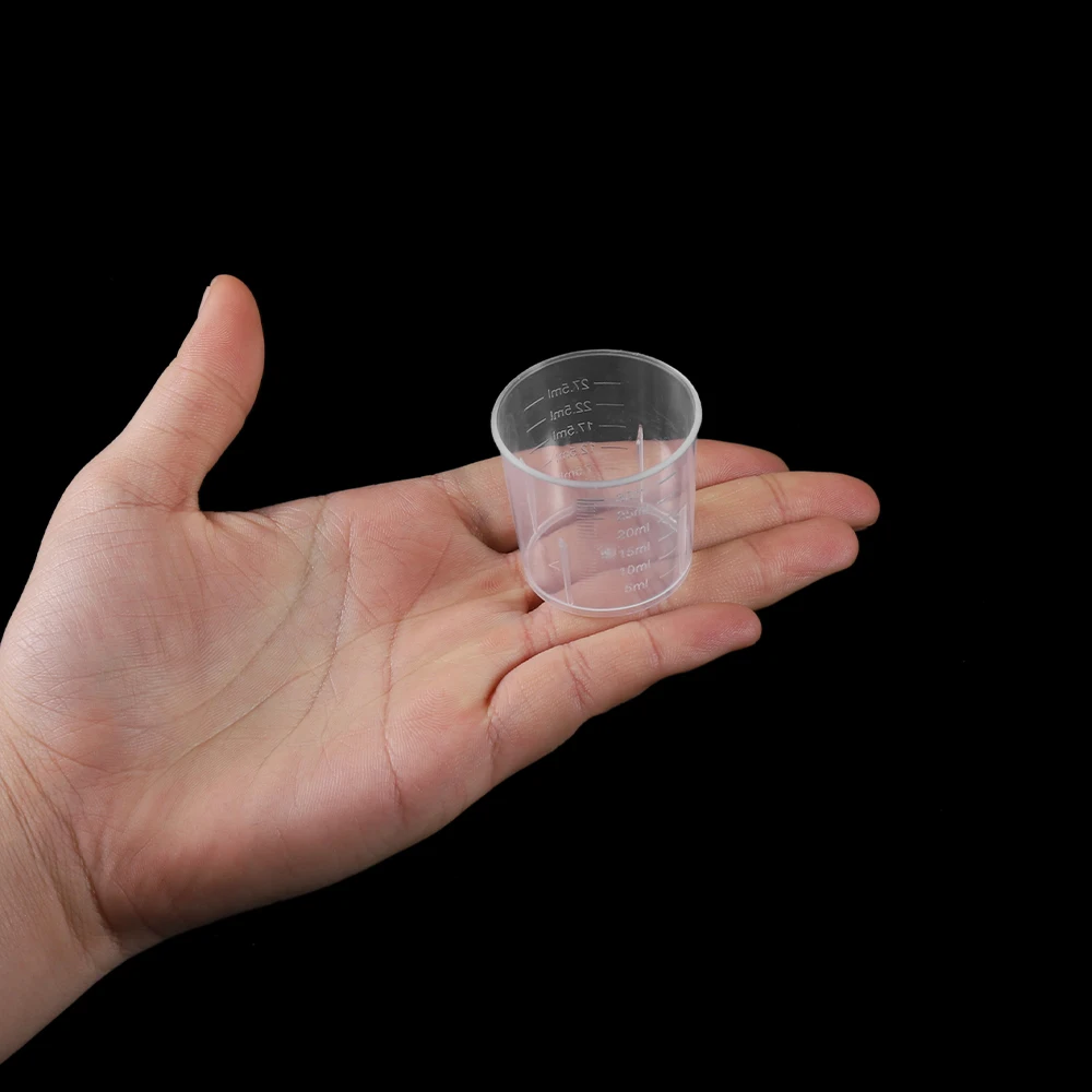 20pcs 30ml Transparent Plastic Measuring Cups Disposable Liquid Pot Container For Epoxy Resin Silicone Mold DIY Jewelry Making