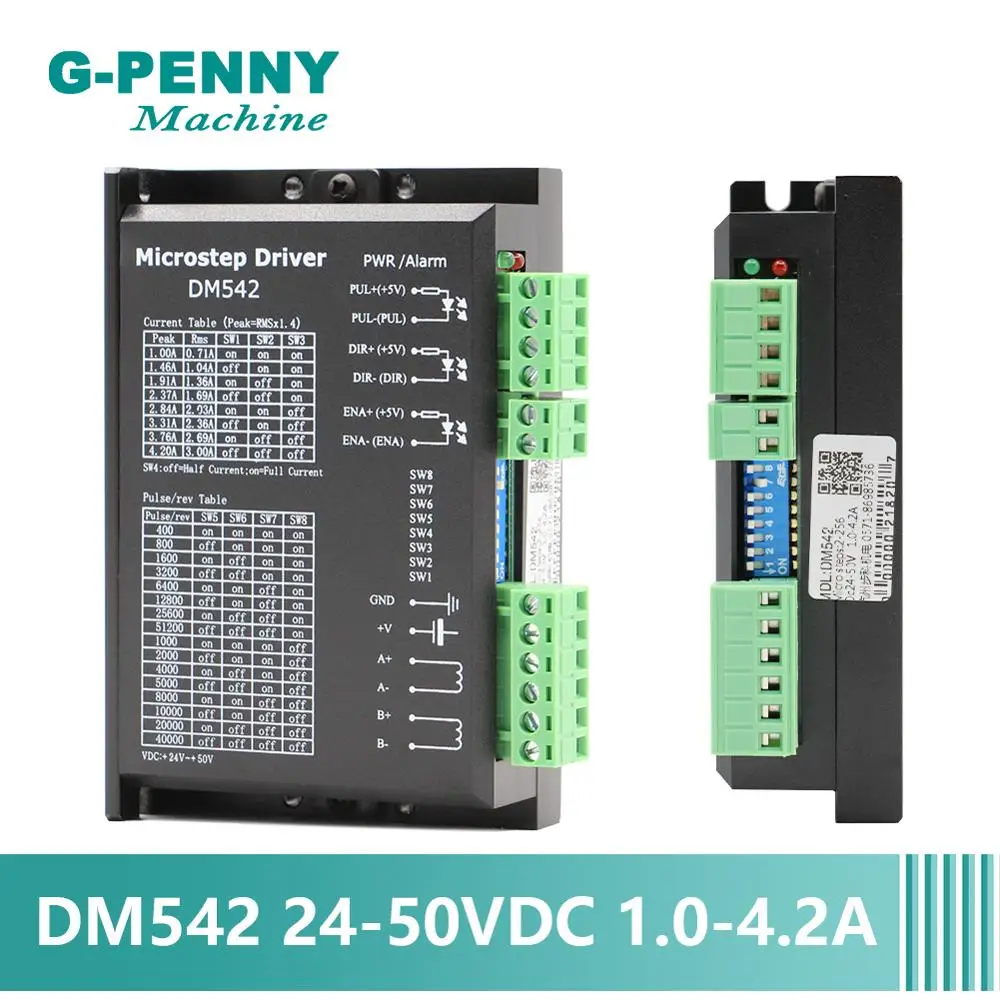 

Free Shipping! CNC Nema23 Nema34 stepper motor Driver 4.2A 24~50v 256 Subdivision DM542 Stepping Motor DSP Microstep Driver !