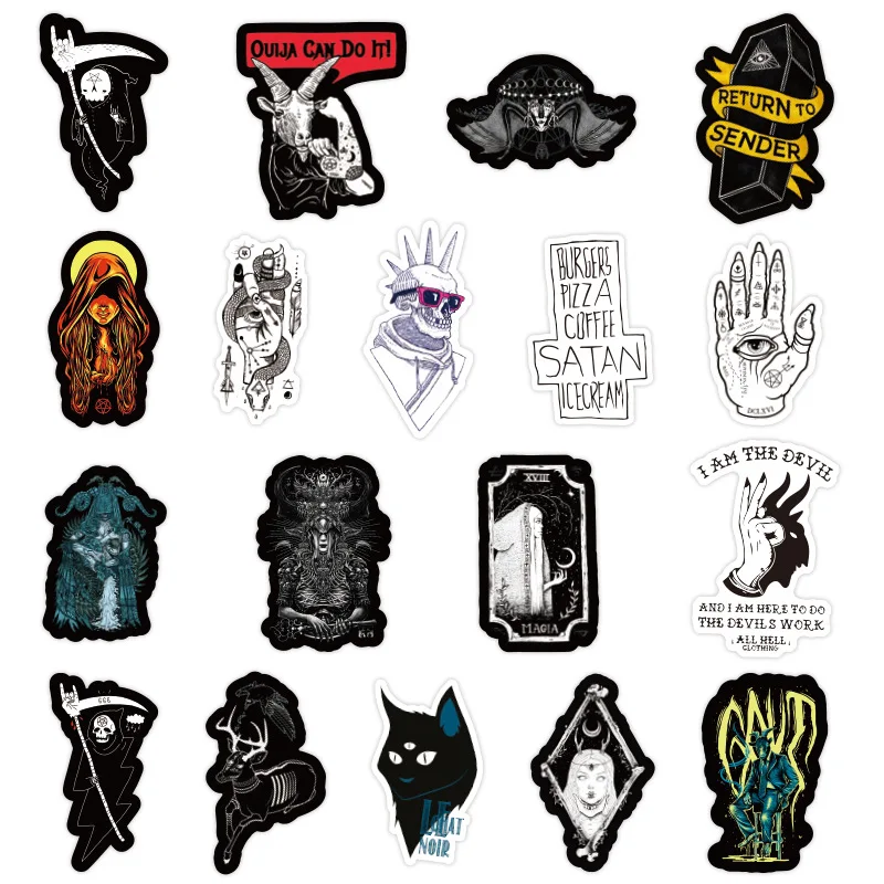 10/30/50PCS New Gothic Style Horror Devil Witch Graffiti Stickers Skateboard Luggage Guitar Laptop Cool Decal Stickers Kid Toy