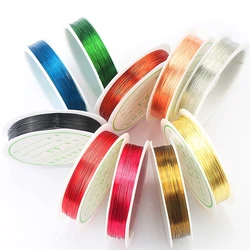 0,3 mm/0,4 mm mehrfarbiger Kupferdraht, Perlendraht, Perlenfaden, Schmuckschnur, Schnur, Perlenschnur, DIY-Handwerk, Herstellung, 11 Farben