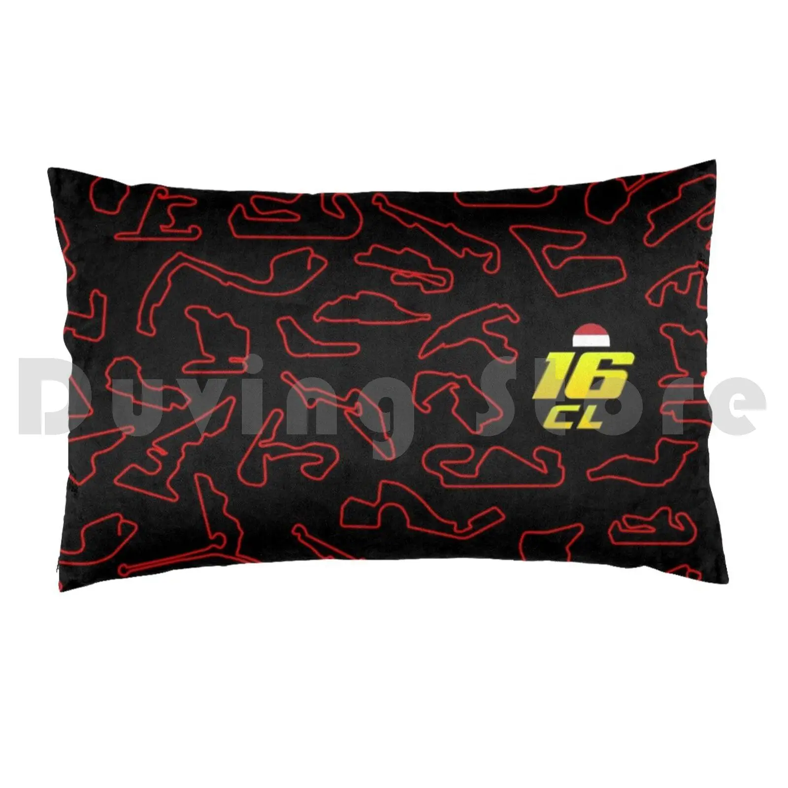 Cl 16-Circuits Pattern Pillow Case DIY 50*70 Race Track Racing Scuderia Team Lecrerc Monaco Italy Italian