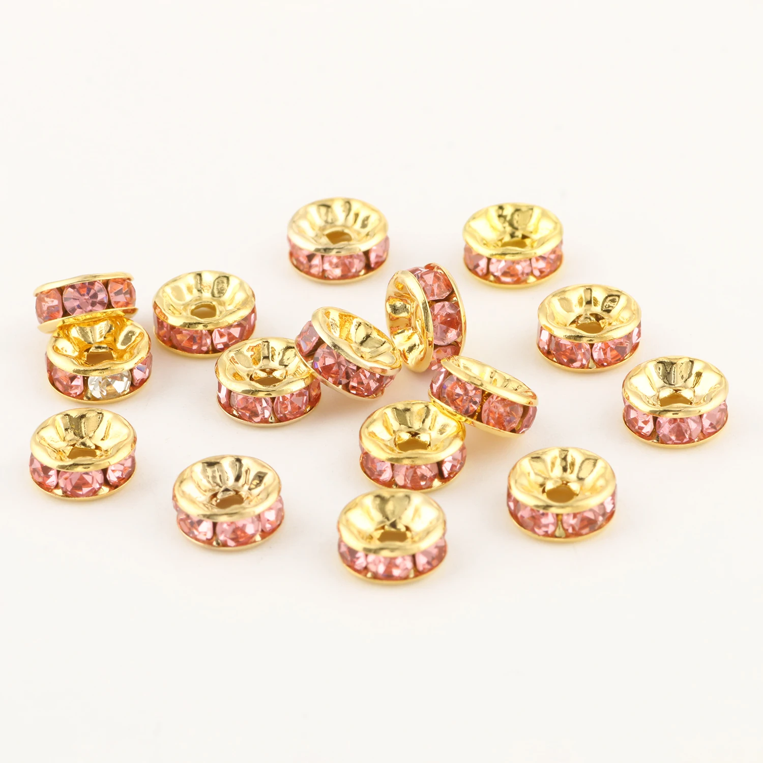 50 teil/los 6mm 8mm 10mm AB Farbe Strass Ball Form Lose Perlen Metall Kristall Perlen für schmuck Machen DIY Zubehör