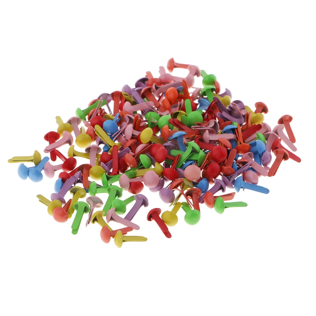 200pcs/Bag 4.5mm Round Metal Brads DIY Scrapbooking Bookmark Crafts Accessories for Home Decor Embellishment Fastener Supplies