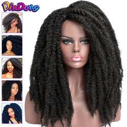 DinDong-Perruque tressée Marley pour femme, dreadlock synthétique, cheveux doux, afro crépus, tressage naturel, 18 po