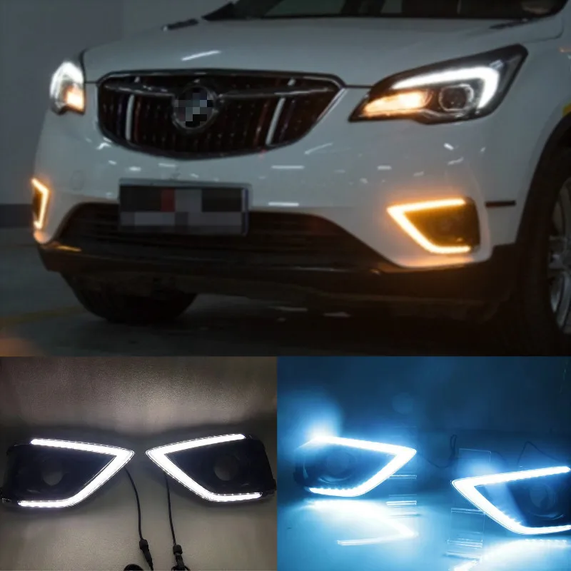 

2 шт. для Buick Envision 2018 Автомобильный светодиодный DRL дневные ходовые огни белый свет для вождения водонепроницаемый автомобильный Стайлинг