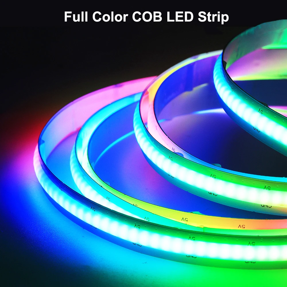 Striscia LED COB a colori uguale a WS2812B SK6812 ad alta densità indirizzabile individualmente Smart RGB Dream Color COB Led Light DC5V