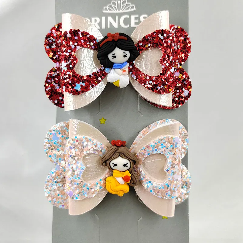 Princess Bows Hairgrip Glitter Hair Bows with Clip Dance Party Bow Hair Clip Girls Hairpins Hair Accessories