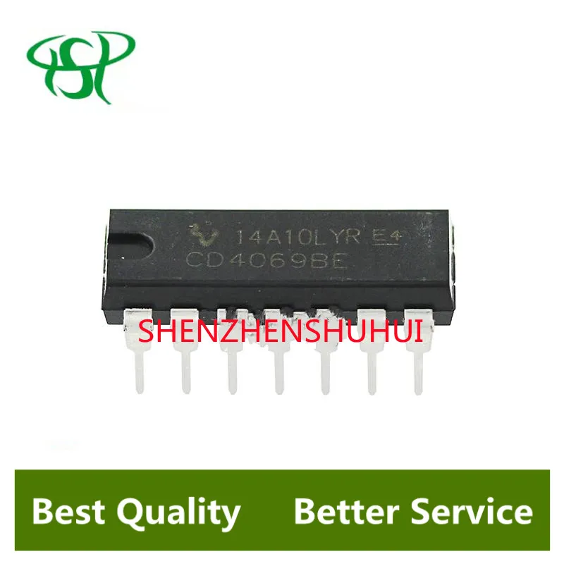 10PCS CD4069UBE DIP14 CD4069U DIP CD4069 DIP-14 CD4069BE IC baru dan asli