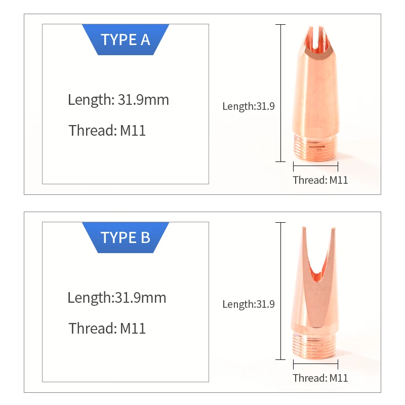 Yüksek Kaliteli El Tipi Lazer Makinesi Nozul Konusu M8 M10 M11 M13 Tip A-K, WSX ND18 ve Diğer Kaynak Kafası için Tel Beslemeli