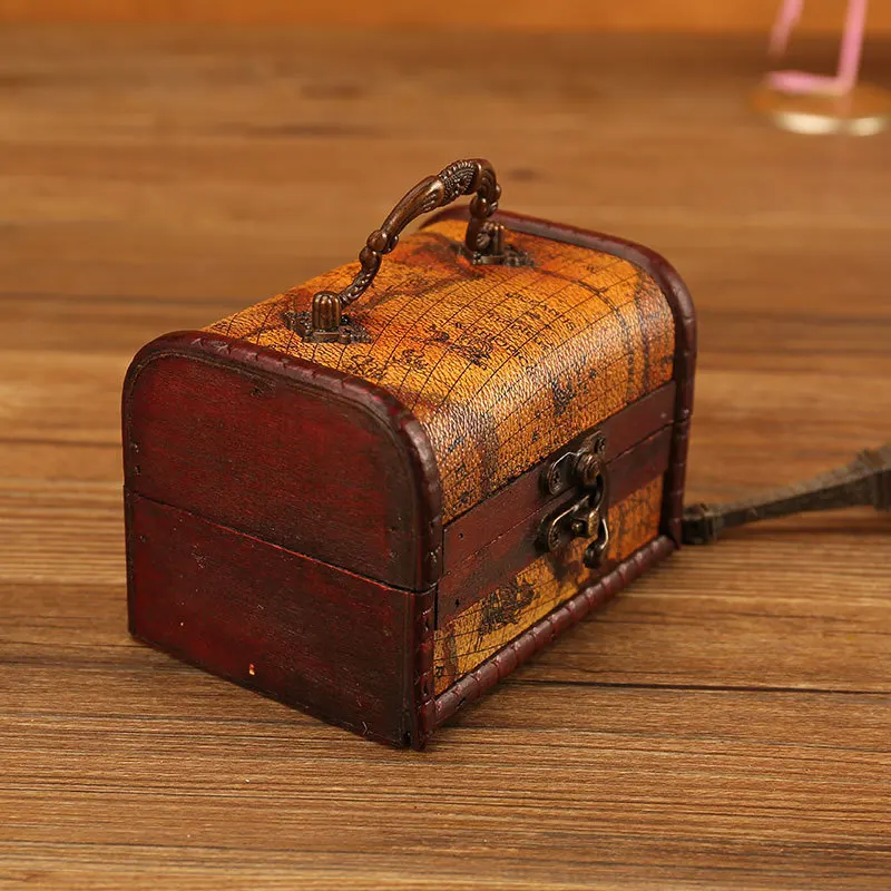 1pcs Classic Retro Wooden Mini Home Storage Box Fashion Carving Series Jewelry Box Creative Home Decoration Crafts