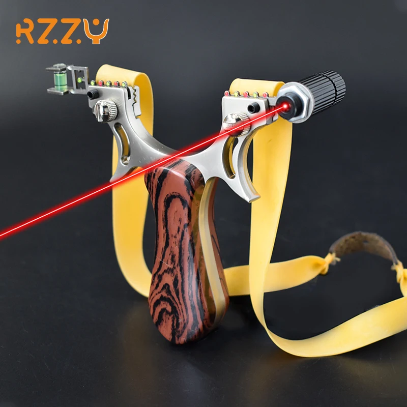 Powerful Slingshot High Quality Powerful Precision Laser Aiming Alloy Catapult for Outdoor Hunting Shooting Game Sling Shot Set