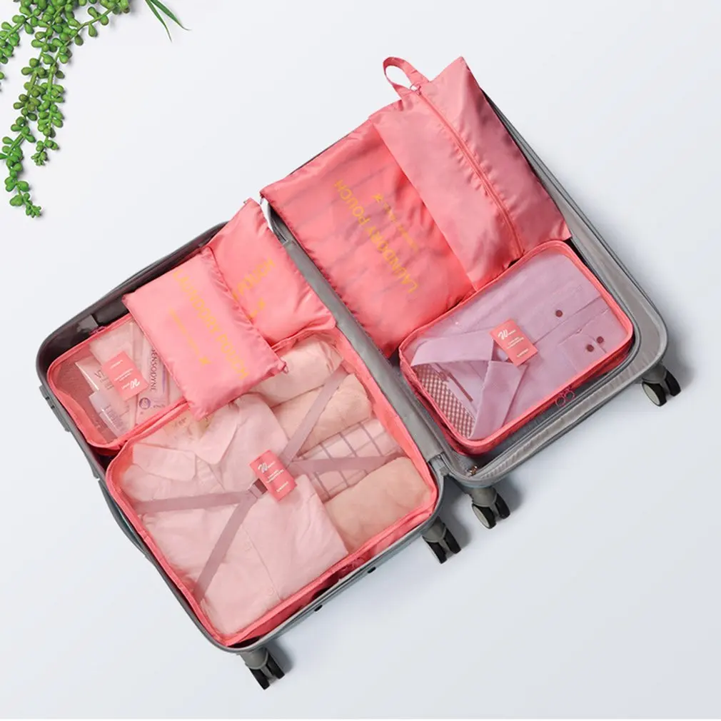 

7pcs Travel Luggage Clothes Classification Finishing Storage Bag Set For Suitcase Clothing Sorting Organize Bag