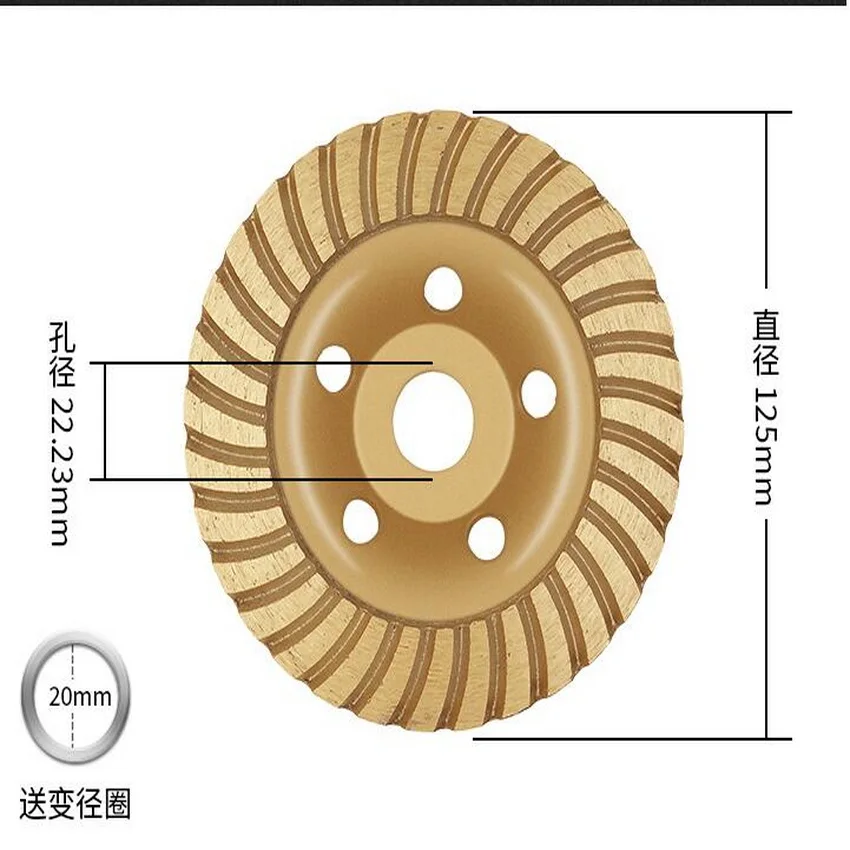 ต้นทุนขายคุณภาพสูง 125*22*5 มม.T/I/double Turbo Segmented เปียกถ้วยล้อสําหรับบดหินอ่อน/หินแกรนิต/เซรามิค/คอนกรีต