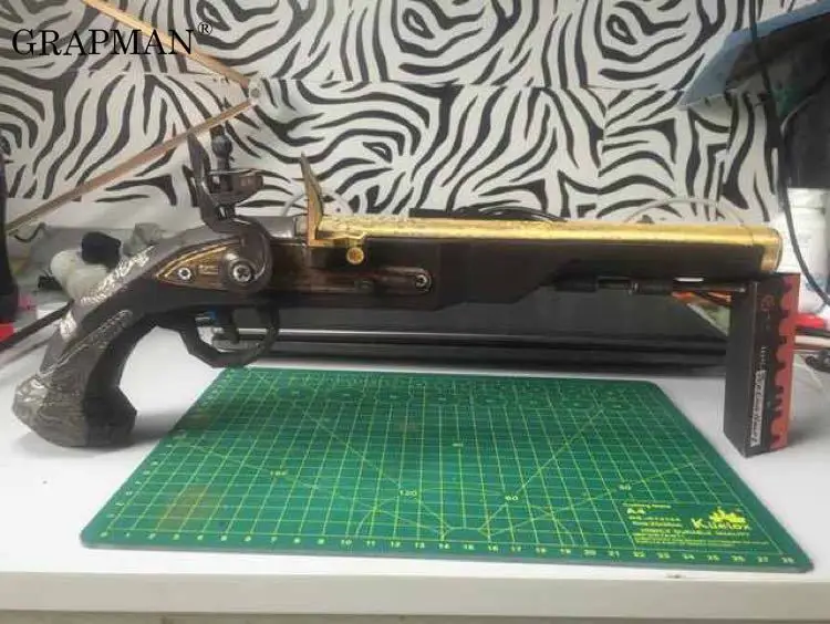 1:1 Pirates Of The Caribbean Flintlock 3D Papieren Model Pistool Wapen Puzzels Papercraft Handgemaakte Speelgoed