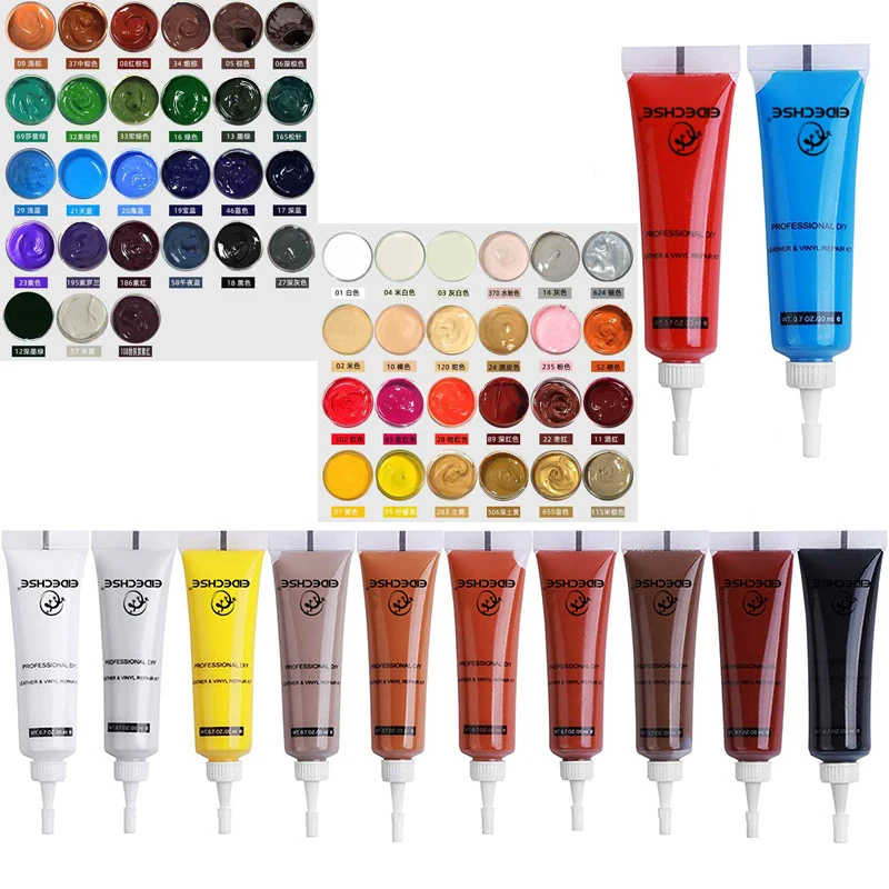 PU Vinyl Car Leather paint kit natural resin car seat/wheel leather repair tool for bag sofa shoes color renew or changing 20ml