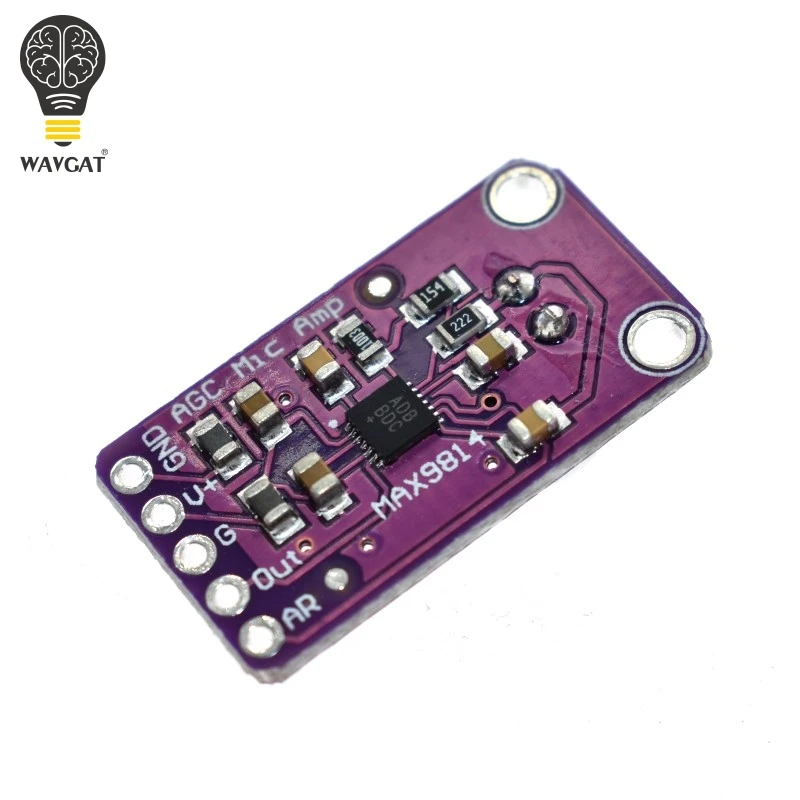 WAVGAT MAX9814 Microphone AGC Amplifier Board Module Auto Gain Control for Arduino Programmable Attack and Release Ratio Low THD