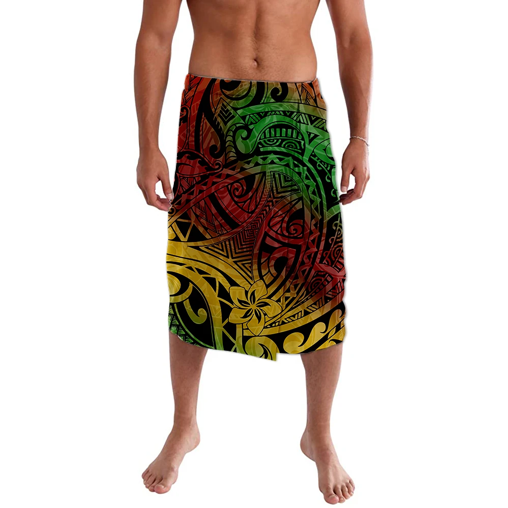 Custom Patroon Polynesische Print Stoffen Tonga Half Rok Reggae Kleur Aanpassen Met Patroon Aboriginal Half Rok Ie Faitaga