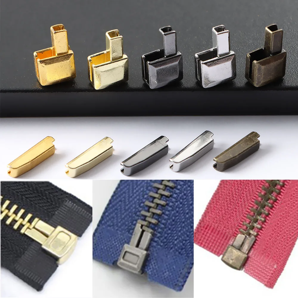 10Set Open End DIY Sewing Zipper Accessories Metal Repair Zipper Stopper For Clothes Zipper Stopper Open End Buckles Accessories