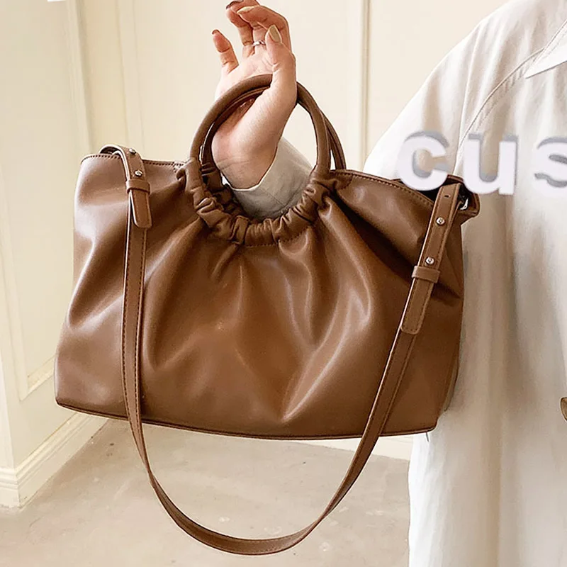 

Luxury Handbag Large Capacity Totes Shoulder Bags For Women Soft Leather Solid Color Women Crossbody Bag Vintage Hand Clutches