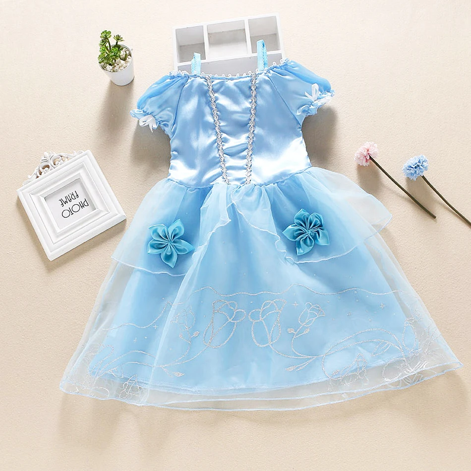 Children Princess Fancy Costume Girls New Rapunzel Anna Dress Kids Christmas Cosplay Belle Aurora Sofia Birthday Party Clothes